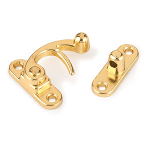 Hook Latch with Screws - Small - Polished Brass Plated